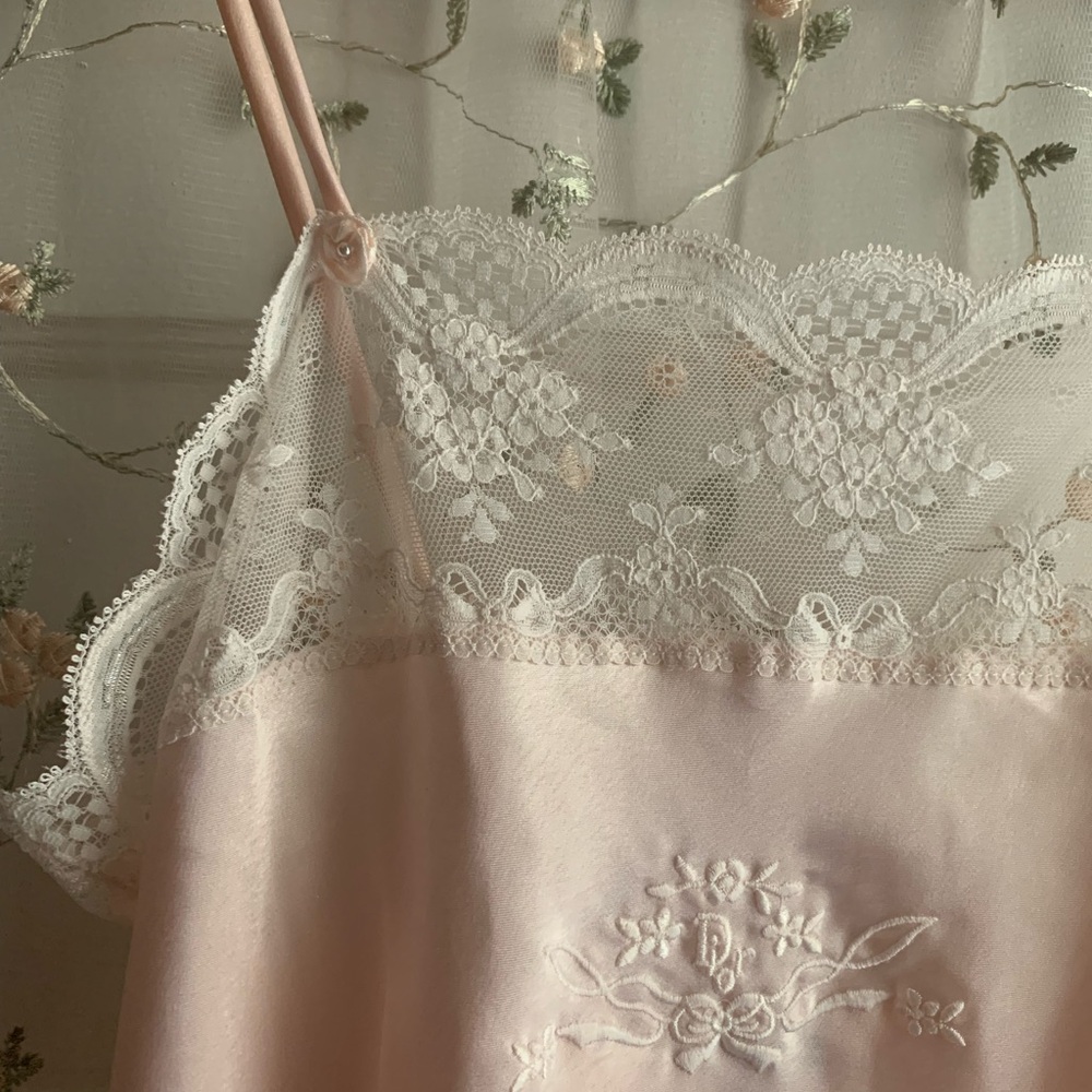 SOLD! rare vintage dior pink lace cami size S - Picture 2 of 6